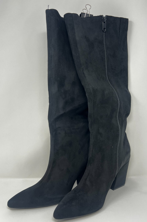 Macy's Shoes - NWB On 34th Women's 8M Leirah Block Heel Tall Boots Black Suede